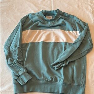 Goodfellow & Co Men's Teal and White Crewneck Sweater